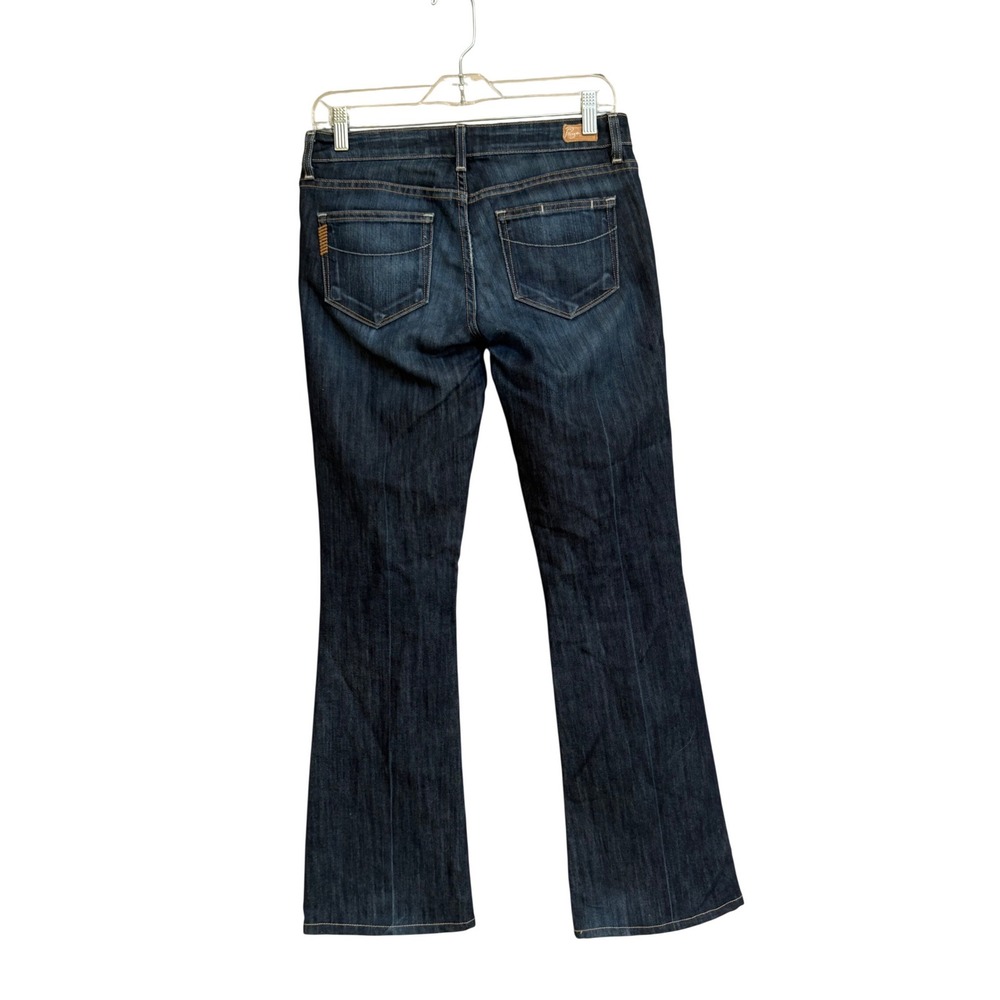 Paige Laurel Canyon Flare Jeans Womens 27 Dark Wash Blue Denim Mid Rise Stretch - Picture 3 of 13